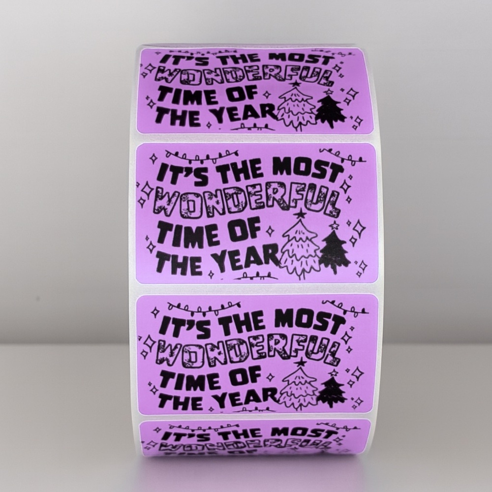 Wonderful Time of Year Stickers | Green Holiday Christmas Packaging Labels - Picture 6 of 11